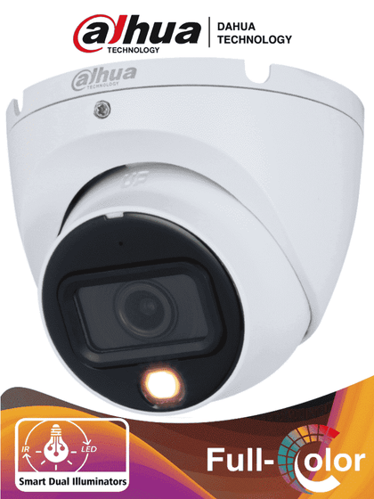 DAHUA DH-HAC-HDW1200TLMN-IL-A - Camara Domo de 2 Megapixeles/ Con Iluminación Dual Inteligente/ Lente de 2.8mm/ 20 Metros de IR y Luz Visible/ Microfono Integrado/ IP67/ Soporta: CVI/CVBS/AHD/TVI/