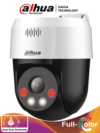 DAHUA SD2A200HB-GN-A-PV-S2 - Camara IP PT de 2 Megapixeles/ Full Color+Disuasion Activa/ Iluminador Dual Inteligente/ Lente fijo/ 30 Metros de Iluminación IR y Visible/ Audio 2 Vias/ IP66/ PoE/ Detección de Humanos/ Ranura MicroSD/