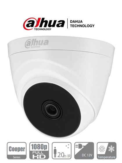 DAHUA HAC-T1A21-28 - Cámara Domo 1080p/ Lente 2.8 mm / 103 Grados de Apertura/ Smart ir 20 Mts/ Uso Interior/ CVI/TVI/AHD/CBVS/