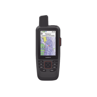 GPS portátil GPSMAP 86sci con mapa BlueChart® g3, comunicación satelital InReach, incluye batería interna recargable.