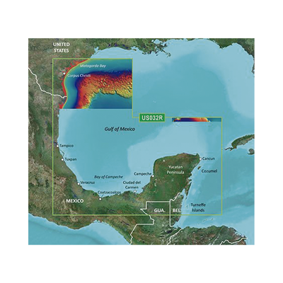 Mapa VUS032R Sur del Golfo de México.