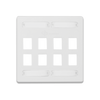 Placa de Pared Doble Modular 10G MAX de 8 Salidas, Color Blanco