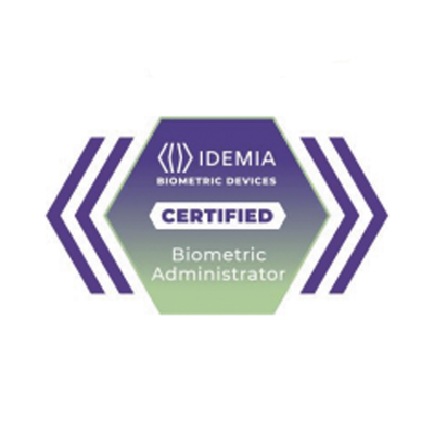 Certificado Idemia Administrador Biométrico , membresía de 2 años con acceso al módulo de ventas 24/7 a la plataforma de aprendizaje de dispositivos biométricos de IDEMIA.