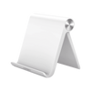 Soporte de Escritorio para Tablet /  Ajustable de 0° a 100° / Goma Antiarañazos / Antideslizante / Amplia Compatibilidad con dispositivos de 4'' a 13'' / Plegable / ABS / Color Blanco