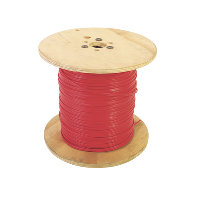 Bobina de alambre de 305 metros, 2 x 14 AWG, tipo FPLR-CL2R, color rojo, para aplicaciones en sistemas de detección de incendio y sistemas de voceo.
