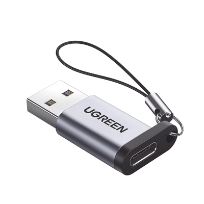 Adaptador USB 3.0 Macho a USB-C 3.1 Tipo C Hembra / Caja de Aluminio / Carga y sincronización de datos /  Admite corriente de 3A