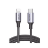 Cable USB-C a Lightning / Certificado MFi  / 1 Metro / Adecuado para iPhone, iPad y iPod / Carga y Sincronización de Datos /  Velocidad 480 Mbps / PD Carga Rápida 3A máx. / Caja de Aluminio + Nylon Trenzado