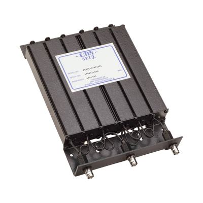 Duplexer Compacto de Rechazo de Banda, 440-490 MHz, 4.6 a 6 MHz Sep. Tx-Rx, 50 Watt, BNC Hembra.
