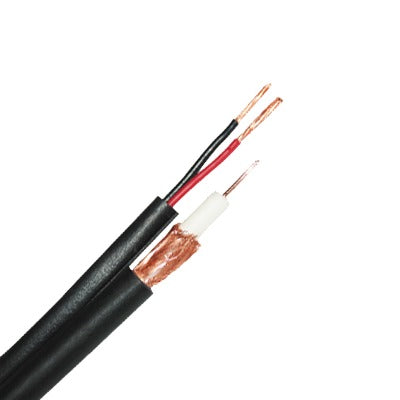 Cable RG6 con 2 Cables Calibre 18 para Alimentación, 305 Metros, Malla del 96% / Intemperie