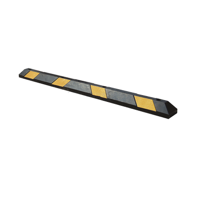Tope Vehicular P / Estacionamiento / 183cm / Color Negro-Amarillo / 8 Franjas Reflejantes.