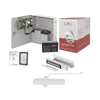 Sistema Completo de Acceso, Incluye Teclado Anti-Vandalico, Chapa magnética con bracket, Cierra puerta, Botón de Salida, Cable 