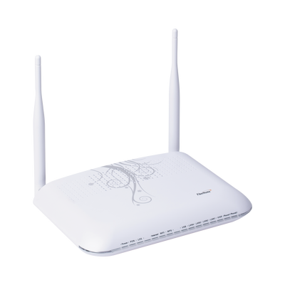 ONU GPON, WiFi 2.4 GHz, MIMO 2X2, 4 Puertos Gigabit Ethernet, conector SC/UPC