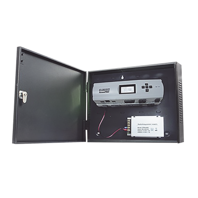 Controlador de Acceso / 4 Puertas / Biometría Integrada / 3,000 Huellas / Compatible con Sistemas de Elevadores (10 Pisos) / Incluye Gabinete y Fuente de Alimentación 12Vcc/5A