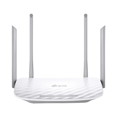 Router Inalámbrico doble banda AC, 2.4 GHz y 5 GHz Hasta 1200 Mbps, 4 antenas externas omnidireccional, 4 Puertos LAN 10/1000 Mbps, 1 Puerto WAN 10/1000 Mbps