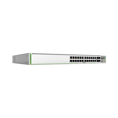 (GS980MX/28) Switch Stack L3, 24 puertos 10/100/1000-T, 4 Puertos SFP+ 10G, Fuente de poder fija
