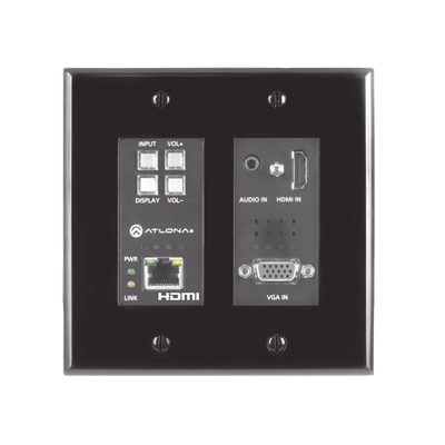 (TX ONLY) TWO-INPUT WALL PLATE SWITCHER FOR HDMI AND VGA SOURCES (BLACK)