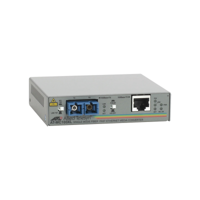Convertidor de medios fast ethernet a fibra óptica, conector SC, monomodo (SMF), 15 Km