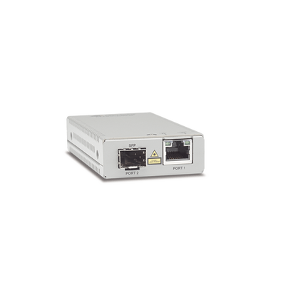 Convertidor de medios Gigabit Ethernet a fibra óptica con puerto SFP, con fuente de alimentación multi-región