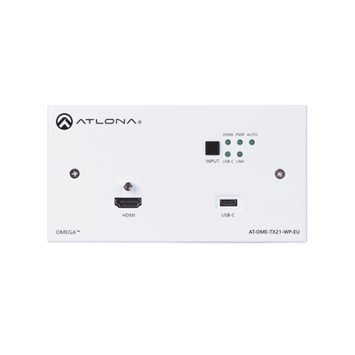 ATLONA DUAL- GANG TX WALL PLATE WITH USB PASS THROUGH FOR EUROPE