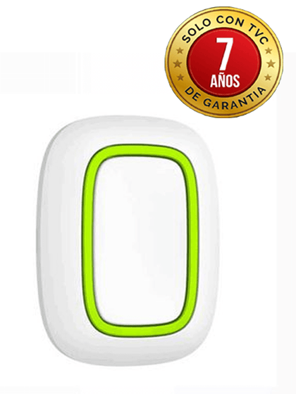 AJAX  Button W - Botón  inteligente  multifuncional.    Botón de pánico / Control de dispositivos de automatización / Silenciar alarmas de detectores de incendios. Color Blanco (28203.26.WH3)