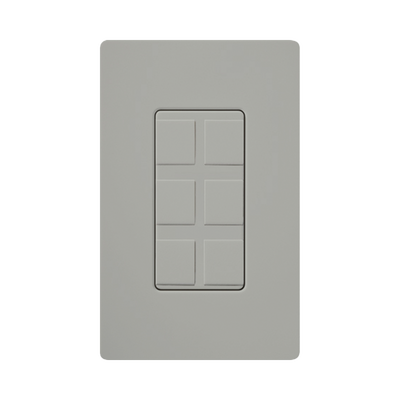 Placa de 6 puertos color gris