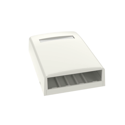 Caja de Montaje en Superficie, Para 4 Módulos Mini-Com, Color Blanco Mate