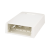 Caja de Montaje en Superficie, Con Accesorio para Resguardo de Fibra Óptica, Para 12 Módulos Mini-Com, Color Blanco Mate