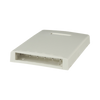 Caja de Montaje en Superficie, Con Accesorio para Resguardo de Fibra Óptica, Para 6 Módulos Mini-Com, Color Blanco Mate