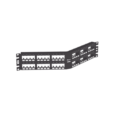 Panel de Parcheo Modular Mini-Com (Sin Conectores), Angulado Instalación la Ras, Sin Blindaje, de 48 puertos, 2UR