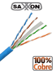 SAXXON OUTP6COP305B - Bobina de Cable UTP Cat6 100% Cobre/ 305 Metros/ Bobinado REELEX /Color Azul/ Uso Interior/ Soporta Pruebas de Rendimiento/ Cert ISO9001/ UL 444/ RoSH/ ANSI/ TIA/ EI/ Ideal para Cableado de Redes de Datos y Video/