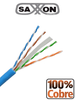 SAXXON OUTP6COP100B - Bobina de Cable UTP Cat6 100% Cobre/ 100 Metros/ Color Azul/ Uso Interior/ Soporta Pruebas de Rendimiento/ Cert ISO9001/ UL 444/ RoSH/ ANSI/ TIA/ EI