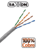 SAXXON OUTPCAT5E - Bobina de Cable UTP Cat5e 100% Cobre/ 305 Metros/ Bobinado REELEX /Color Gris/ Uso Interior/ 4 Pares/ Soporta Pruebas de Rendimiento/ Ideal para Cableado de Redes y Video/