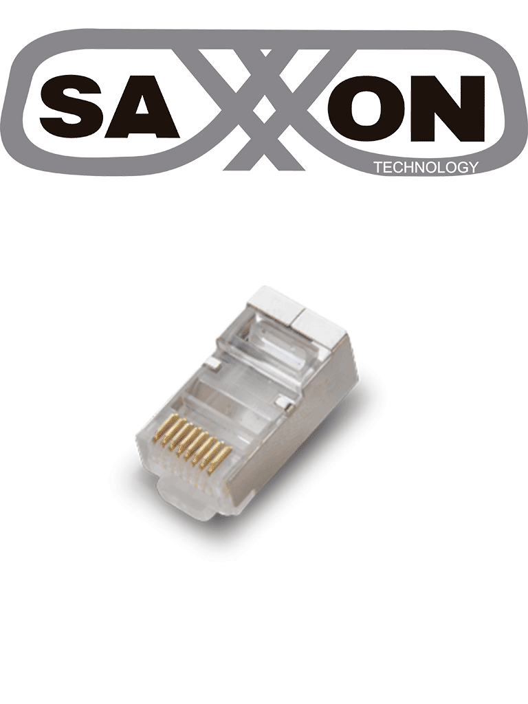 SAXXON S901B - Conector plug RJ45 para cable UTP/FTP /CAT 5E / Blindado / Paquete 100 piezas