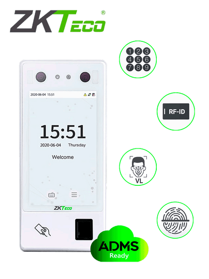 ZKTECO G4L - Control de Acceso y Asistencia de Reconocimiento Facial Visible Light / Green Label / 10000 Huellas / 10000 Tarjetas ID / 10000 Rostros / 1,000 000 de Eventos
