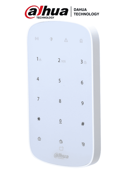 DAHUA DHI-ARK30T-W2 - Teclado Inalámbrico Interior Touch para Armado y Desarmado / Soporta hasta 32 usuarios con Pin o Tarjetas Mifare / Indicadores Led de Status del Panel / Alarma de Batería Baja /   #AlarmasDahua