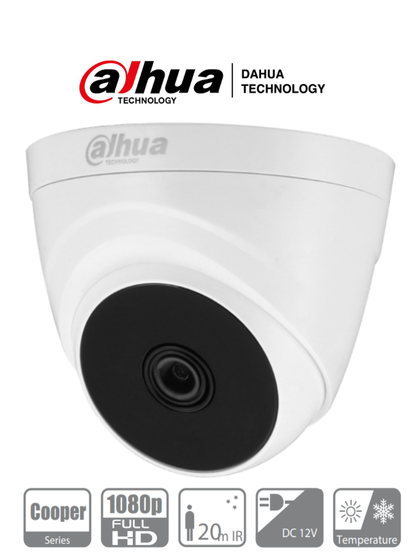 DAHUA  HAC-T1A21-28 - Cámara Domo 1080p/ Lente 2.8 mm / 103 Grados de Apertura/ Smart ir 20 Mts/ Uso Interior/ CVI/TVI/AHD/CBVS/ #PreciosHot