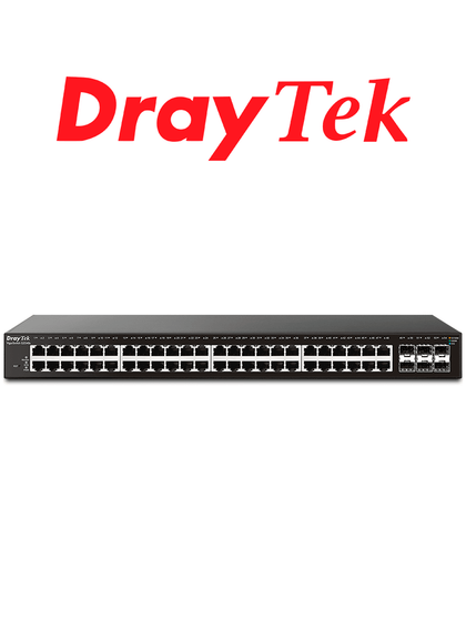 DrayTek VigorSwitch G2540xs - Switch Gigabit Ethernet Administrable Capa 2/ 48 puertos Gigabit Ethernet/ 6 Puertos SFP & SFP+/ Capacidad de switching hasta 216 Gbps