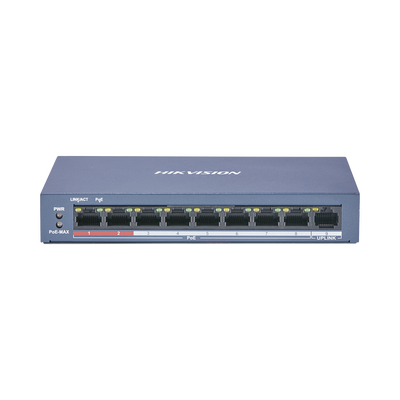 Switch PoE+ / No Administrable / 8 Puertos 10/100 Mbps PoE+ / 1 Puerto 100 Mbps Uplink / PoE hasta 250 metros / 60 W