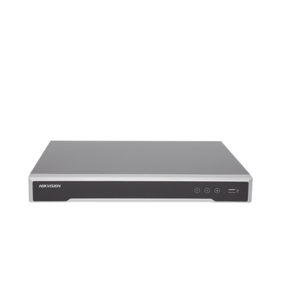 NVR 12 Megapixel (4K) / 16 canales / 16 Puertos PoE+ / Soporta Cámaras con AcuSense / H.265+ / Hik-Connect / Switch PoE 300 mts / 2 Bahías de Disco Duro / HDMI en 4K / Soporta POS
