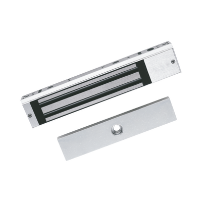 Chapa Magnética de 600 Lbs (280 Kg) / Montaje en Puerta Normal o de Vidrio / Certificado CE /  Uso en Interior / Indicador LED / Magnetismo Anti-residual