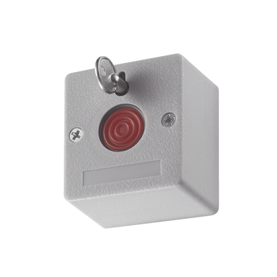 Botón de Pánico Cableado / Compatible con Cualquier Panel de Alarma / LLave de Seguridad / NO / NA / Material Retardante al Fuego (ABS)