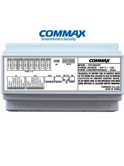 COMMAX CCU208AGF - Distribuidor de piso para sistema de audio portero departamental/ 8 Intercomunicadores AP2SAG / Conexión a 2 hilos / 24 VDC/ Sistema #Audiogate