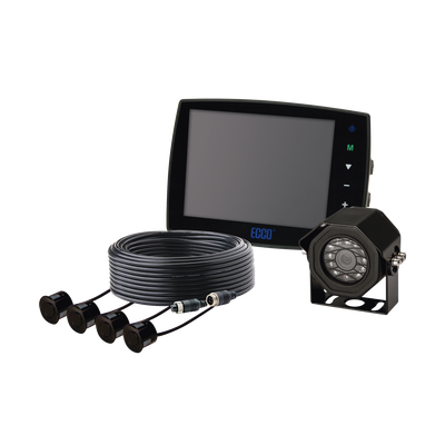 Sistema alámbrico de cámara y monitor de 5.6” con sensores de reversa