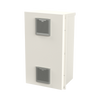 Gabinete Acero Galv. para 2 Baterías PL110D12  (400 x 730 x 300mm). Puerta Ventilada. Acc. para piso o poste No incluidos.