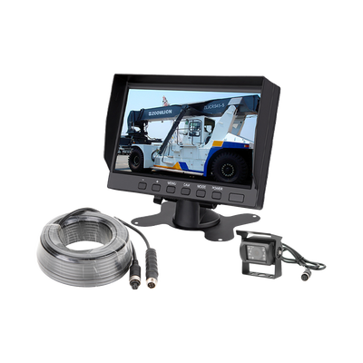 Sistema profesional de monitor y cámara alámbrico para montacargas y vehiculos