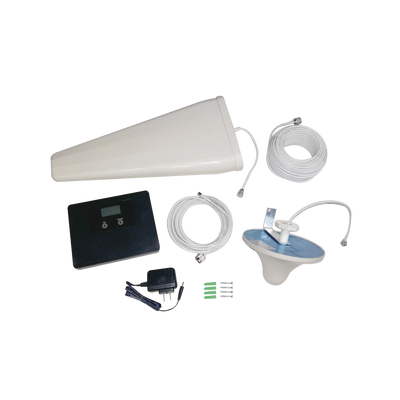 Kit de Amplificador de Señal Celular | Doble Banda | Mejora las Llamadas y los Datos 4G LTE y 3G | 70 dB de Ganancia Máxima para cubrir áreas de hasta 500 metros cuadrados. (descontinuado)