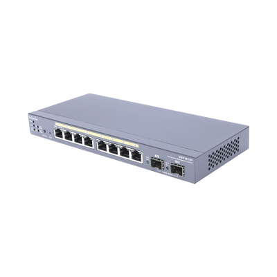 Switch PoE Administrable de 8 puertos Gigabit 802.3 af de 61.6 W y Controlador para 50 Puntos de Acceso Serie Neutron/EnTurbo.