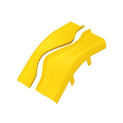 Tapa de Bajada Vertical Exterior de 45º, Para uso con Canaletas 4X4 FiberRunner™, Color Amarillo
