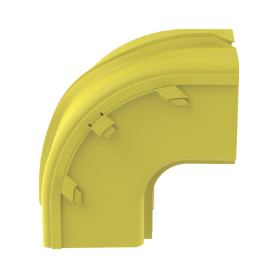 Bajada Vertical Exterior de 90º sin Tapa, Para uso con Canaletas 6X4 FiberRunner™, Color Amarillo