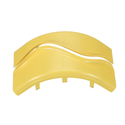 Tapa de Bajada Vertical Exterior de 90º, Para uso con Canaletas 4X4 FiberRunner™, Color Amarillo